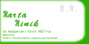 marta minik business card